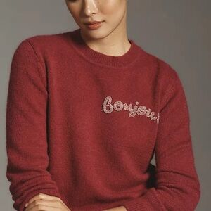 Anthropologie Pink Bonjour Sweater